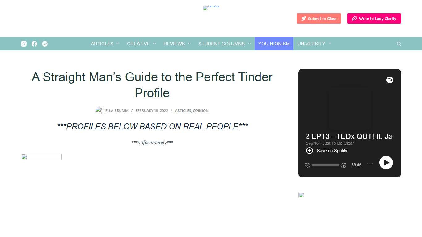 A Straight Man's Guide to the Perfect Tinder Profile - Glass