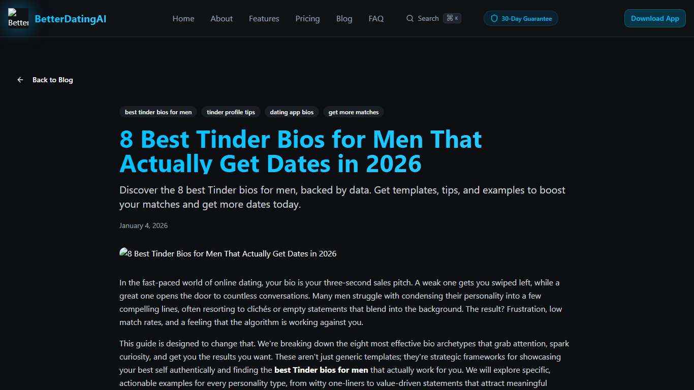8 Best Tinder Bios for Men That Actually Get Dates in 2026 BetterDatingAI Blog